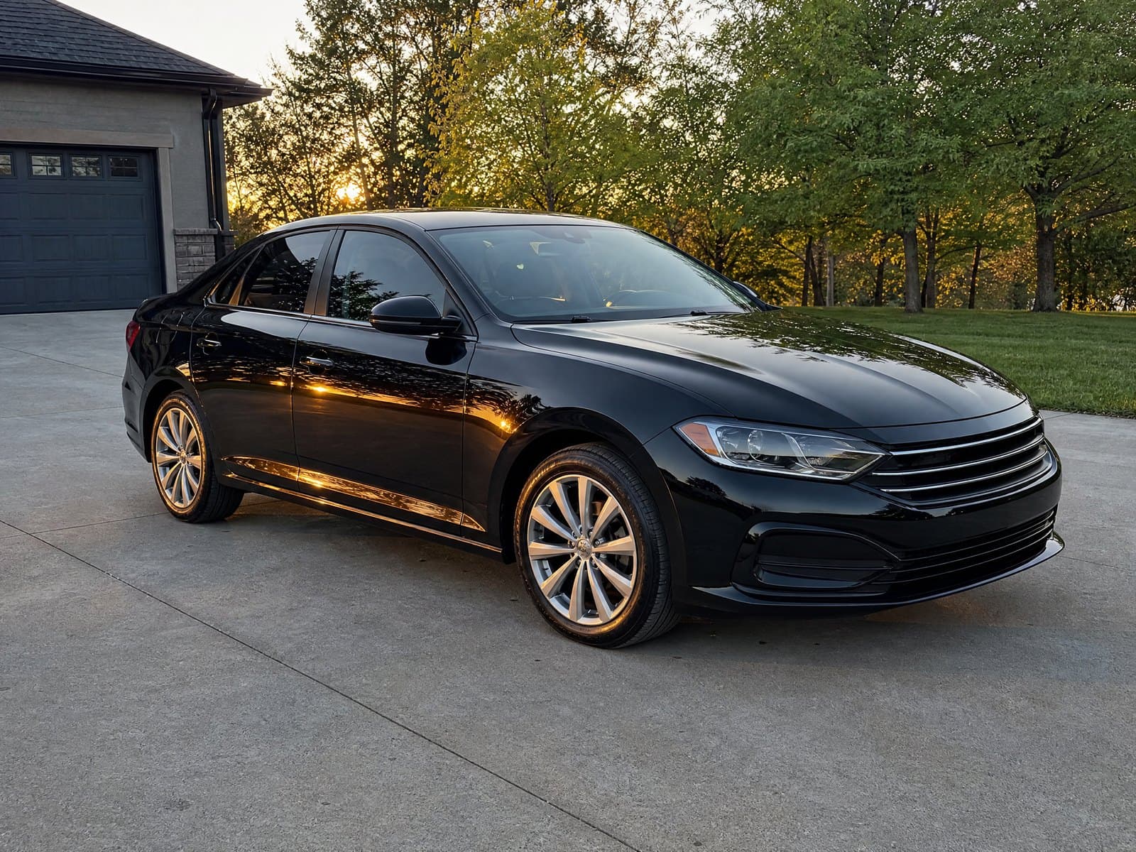 Freshly detailed car at golden hour